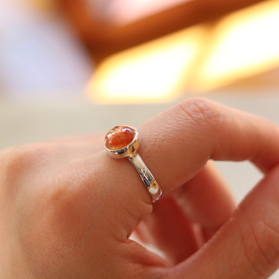 Round Sunstone Ring