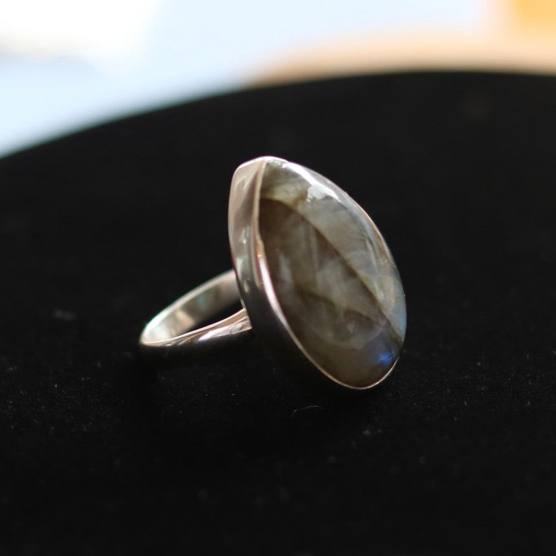 Pear Shape Labradorite Ring