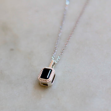 Rectangular Black Onyx Necklace