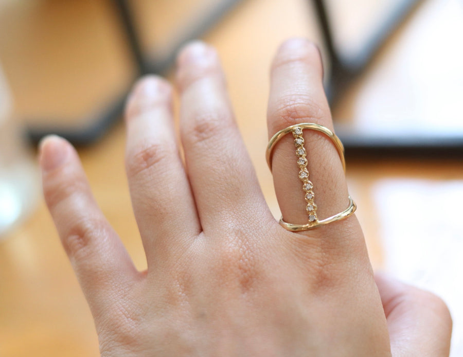 Gold Diamond LIne Ring