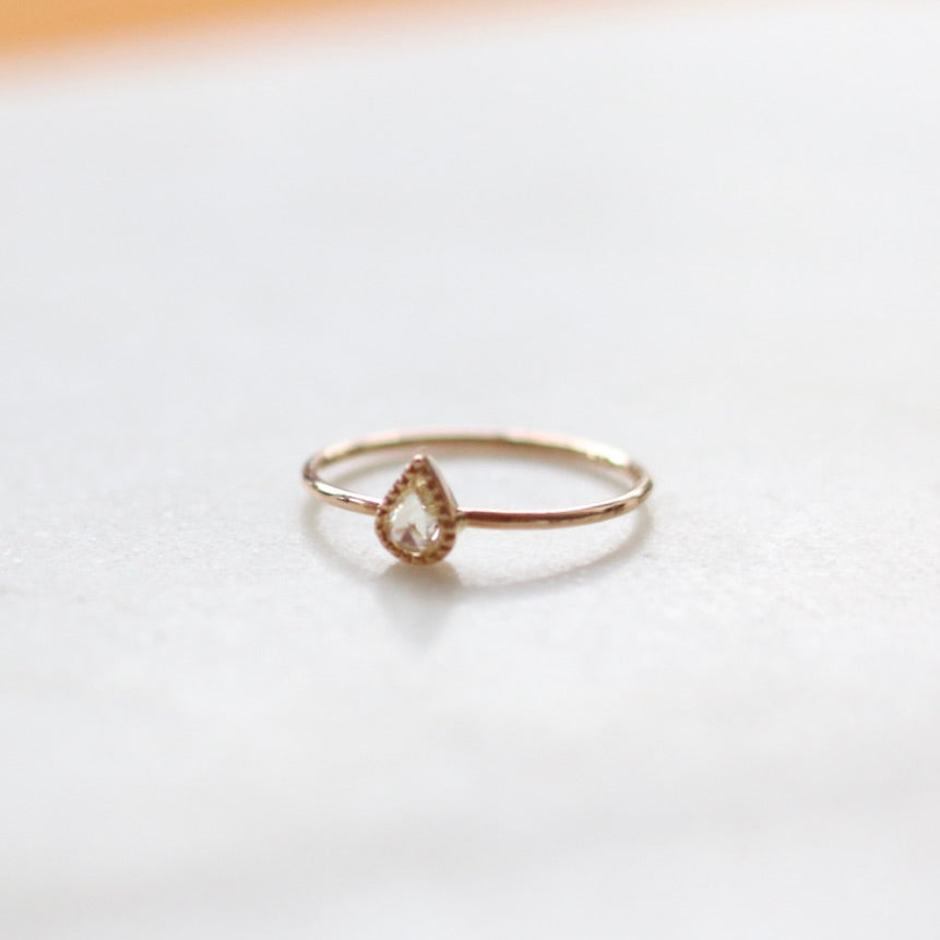 Pear Shape Rose Cut Diamond RIng