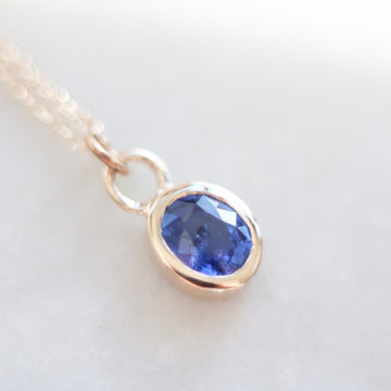 Oval Sapphire Bezel Necklace