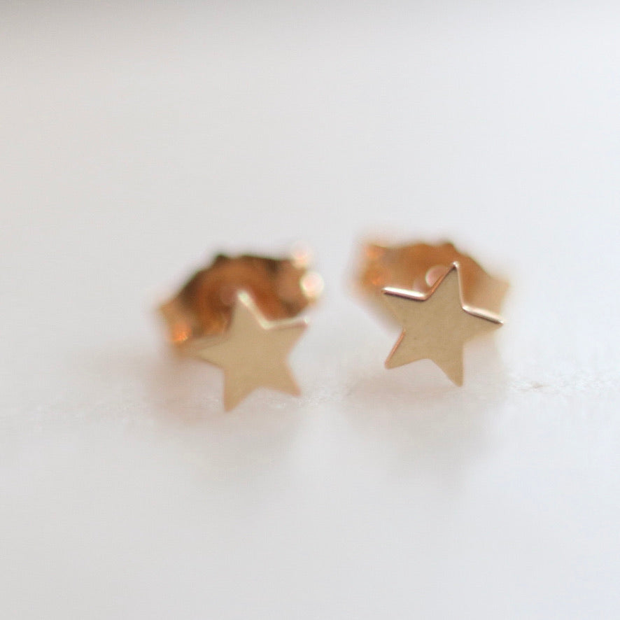 Gold Star Stud Earrings