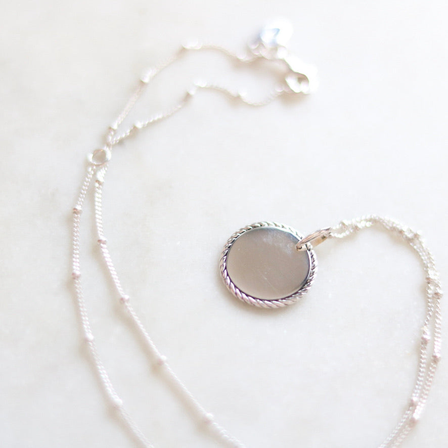 Silver Round Pendant Necklace