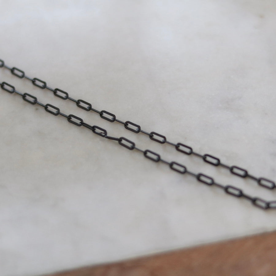 24 inch Black Rhodium Coated Silver Chain