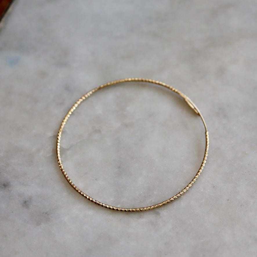 Sparkle Textured Endless Hoop Earrings