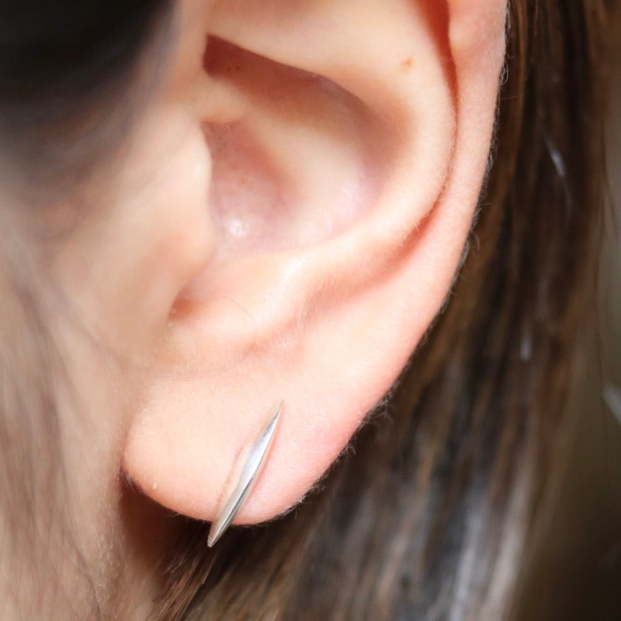Silver Blade Stud Earrings