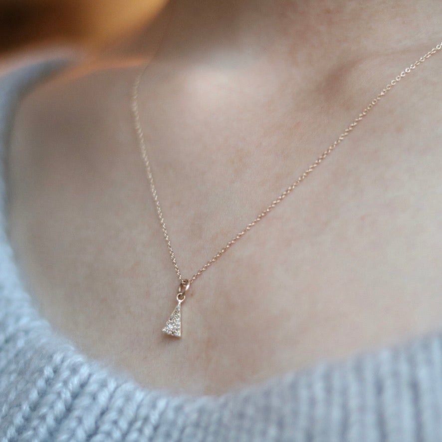 Triangle Diamond Pave Necklace