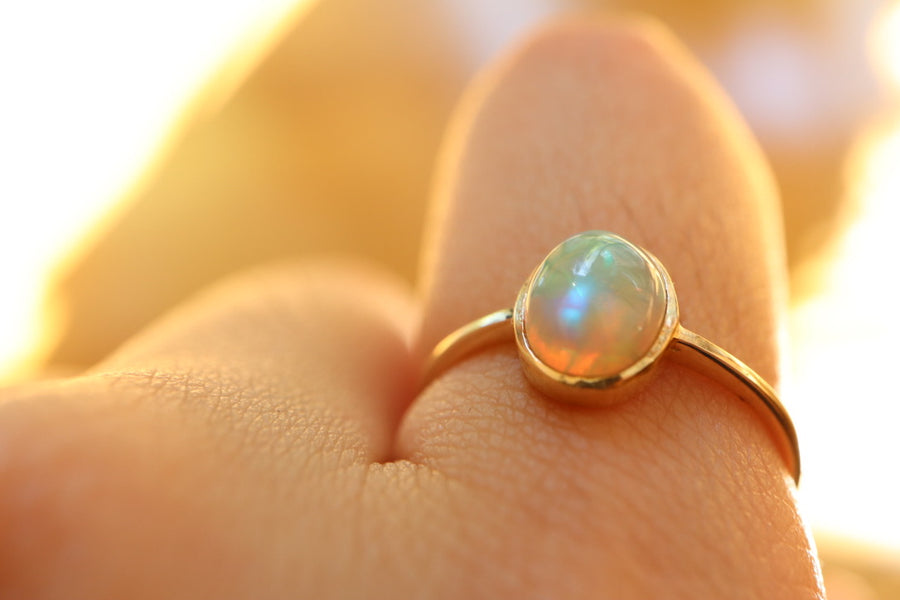 Sunset Oval Opal Ring