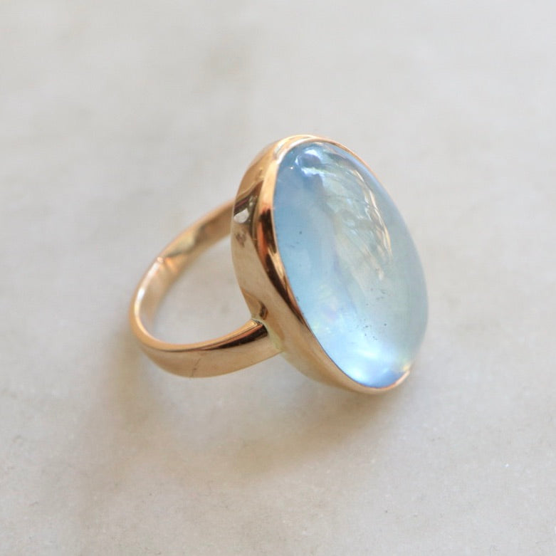 Blue Pond Oval Aquamarine RIng