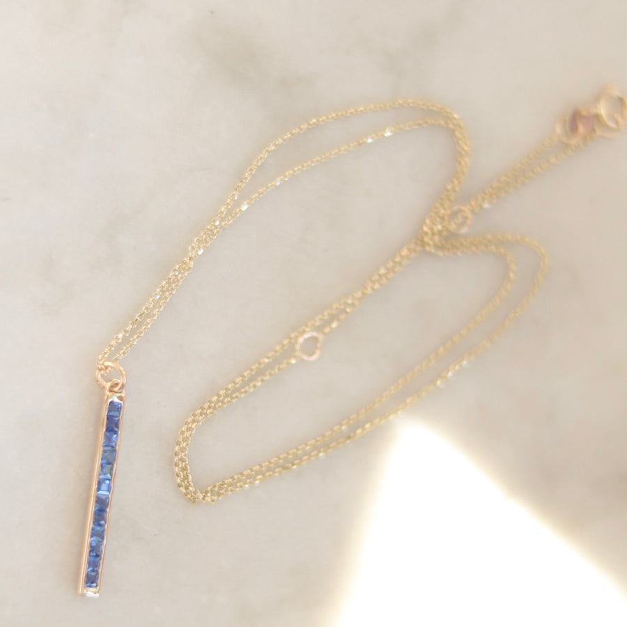 Bar of Sapphire Necklace
