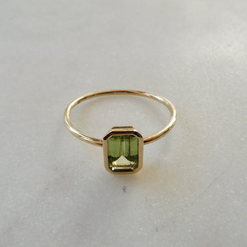 Peridot Emerald-Cut Ring