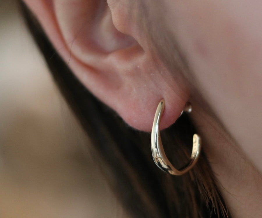 Bronze Elongated VERO Hoop Earrings