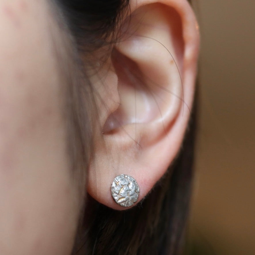 Textured Round Stud Earrings