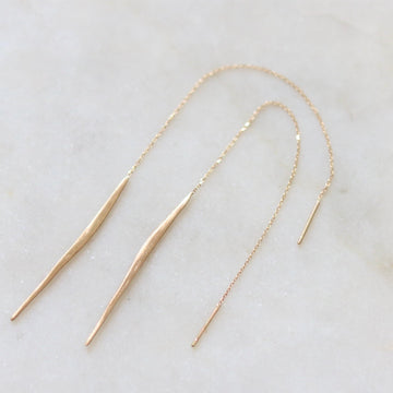 Ripple Thread through Gold Earring