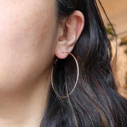 Sparkle Textured Endless Hoop Earrings