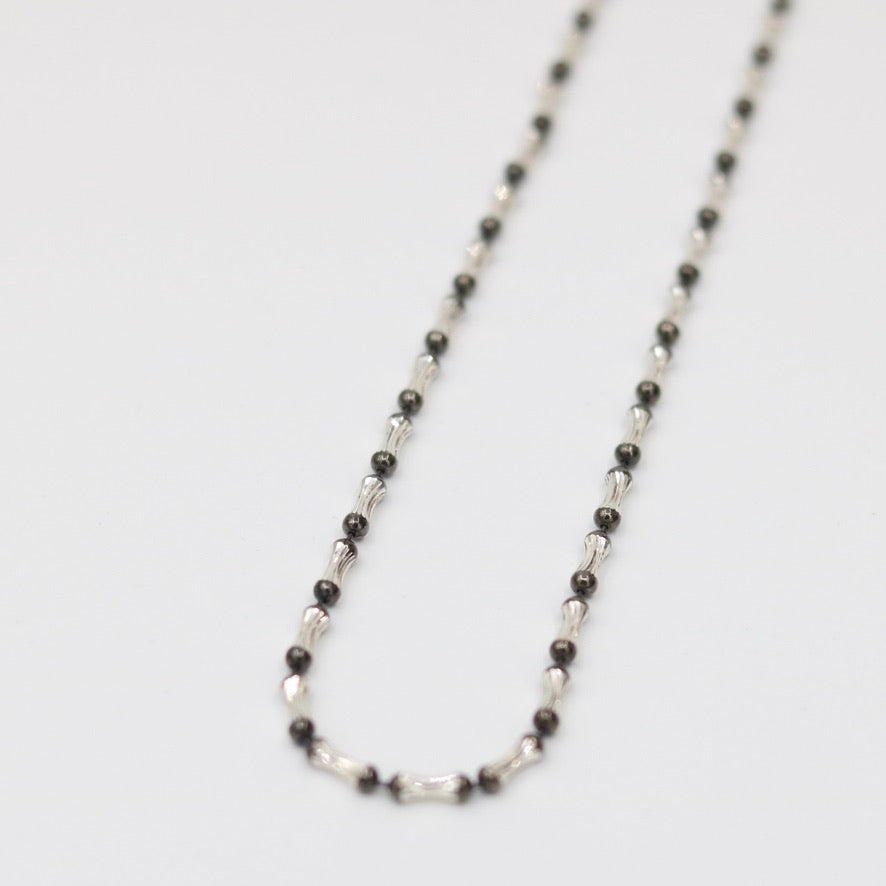 Black and White Silver Chain Necklace