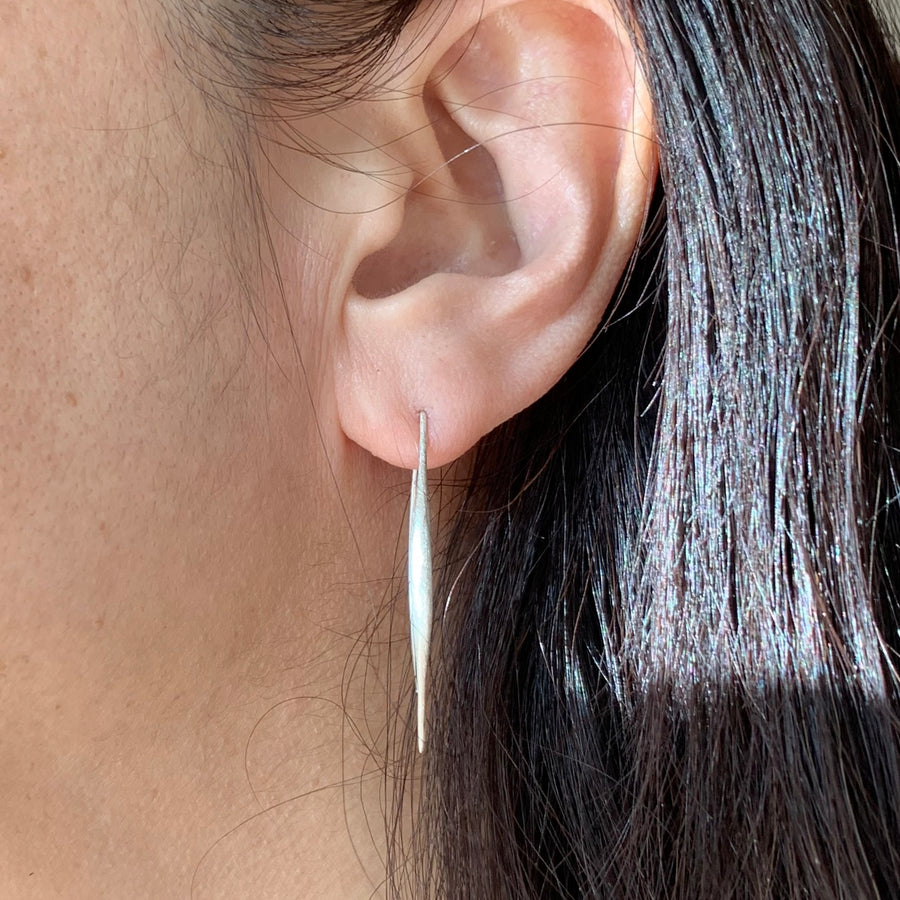 Silver Curved Bar Earring