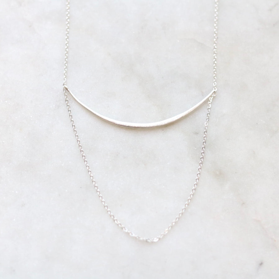 Ripple Chain Drop Chain Necklace / Silver