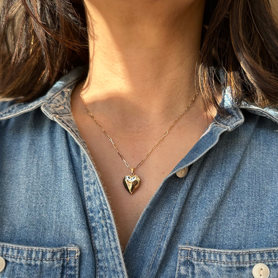 Gold Heart Locket Pendant