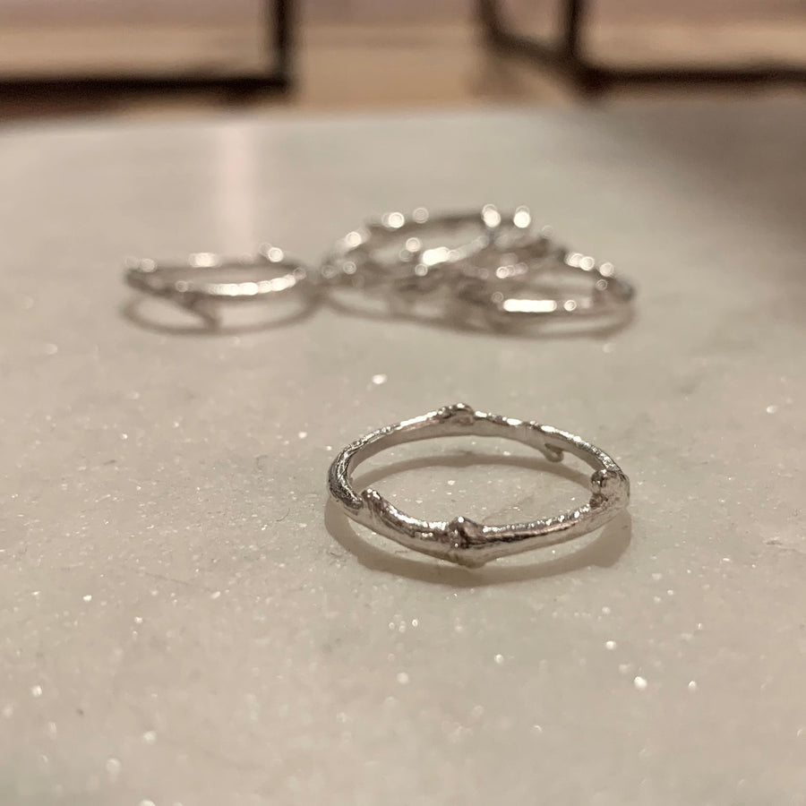 Silver Twig Ring