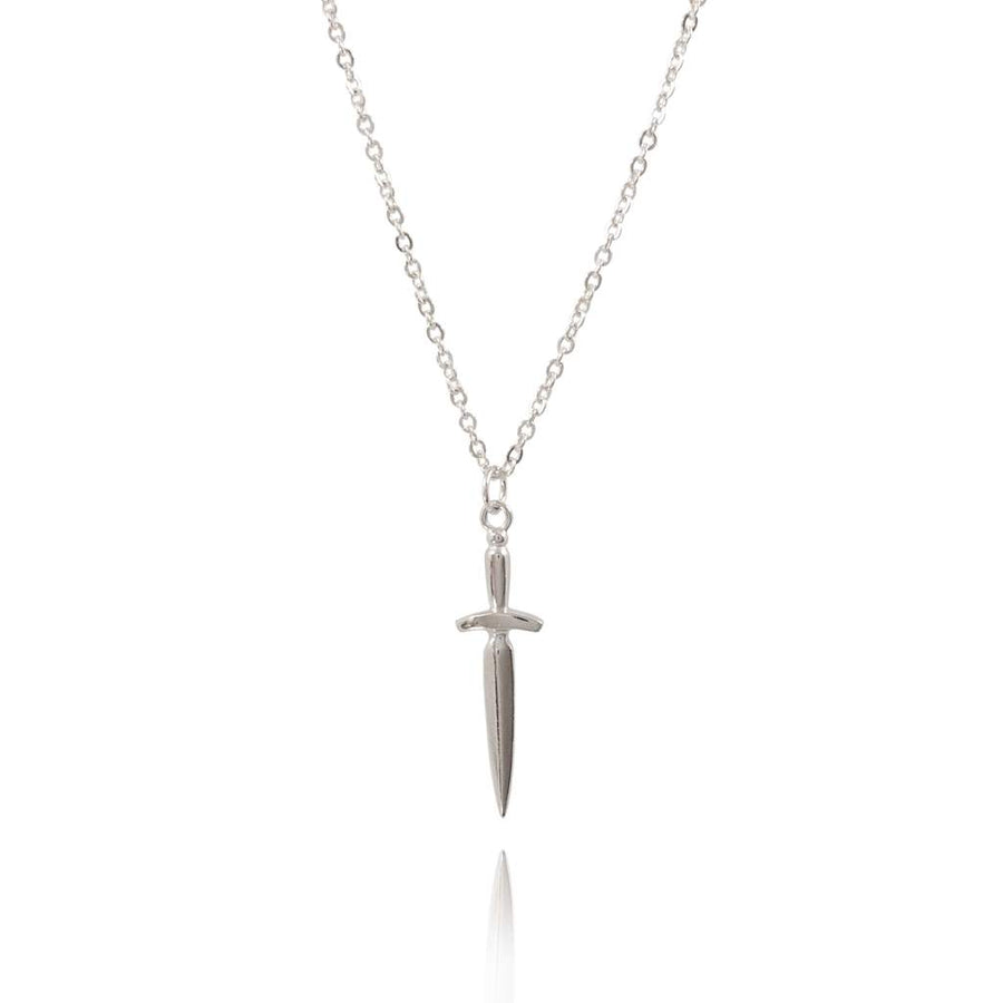 Silver Courage Dagger Necklace
