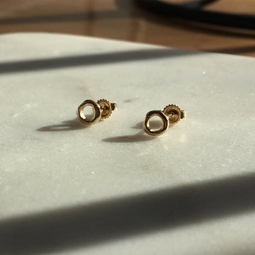 Open Circle Stud Earrings