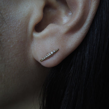 Textured Diamond Tapered Bar Earrings