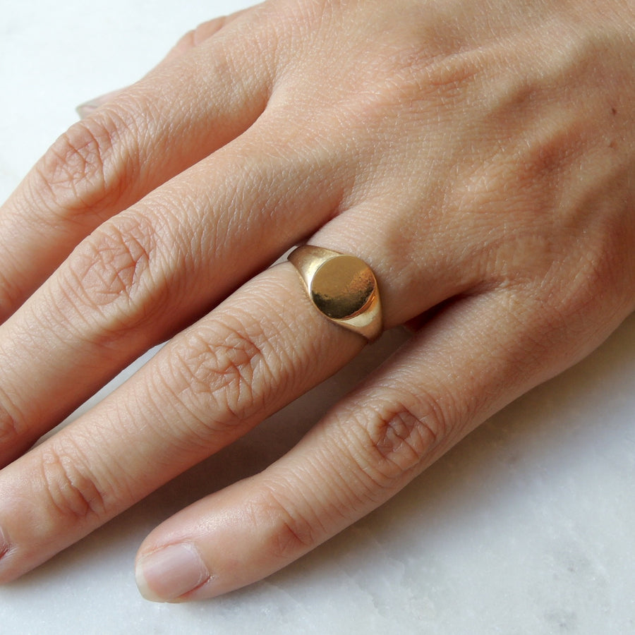 Round Face Signet Ring