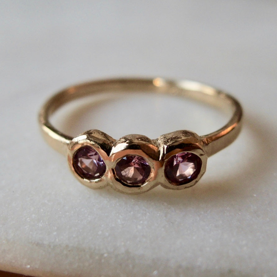 Water Lily Pink Sapphire Ring