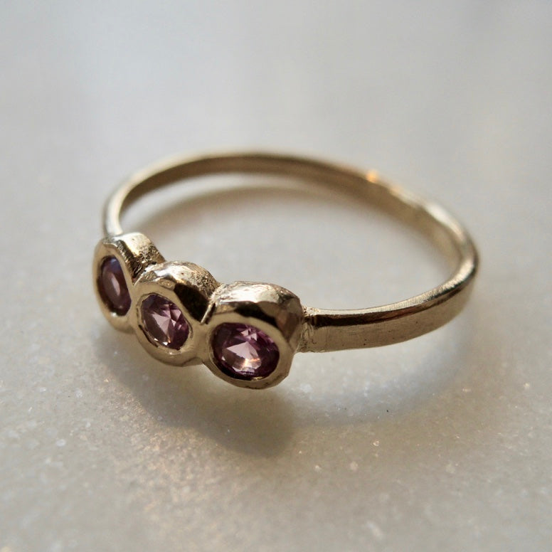 Water Lily Pink Sapphire Ring