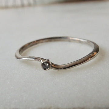 Silver Wave Diamond Ring