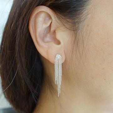 Waterfall Chain Earrings Silver
