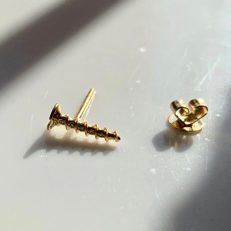 Diamond Screw Earring (Single)