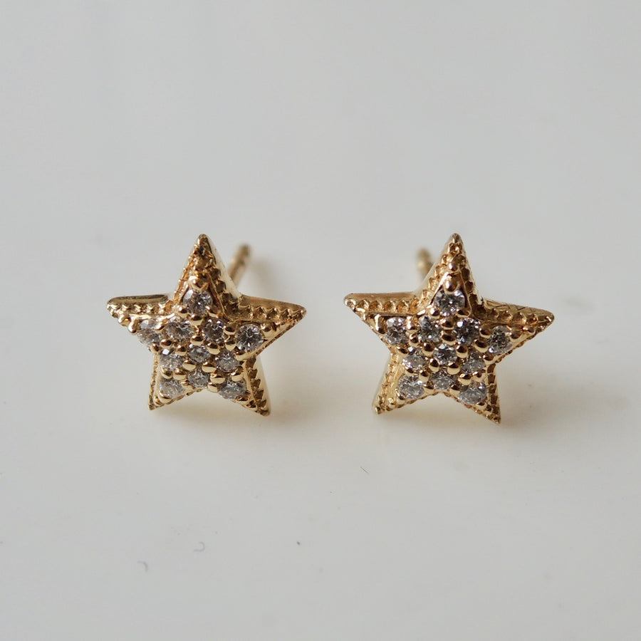 Pave Diamond Star Earrings