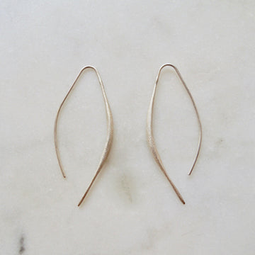 Silver Curved Bar Hook Earrings