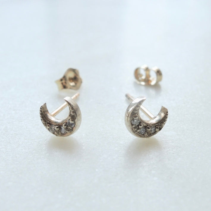 Crescent Diamond Earring