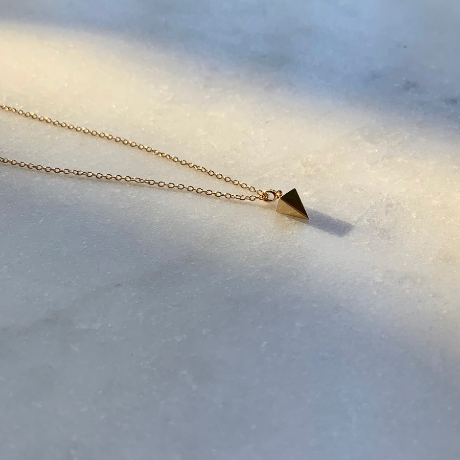 Polished Pyramid Gold Necklace
