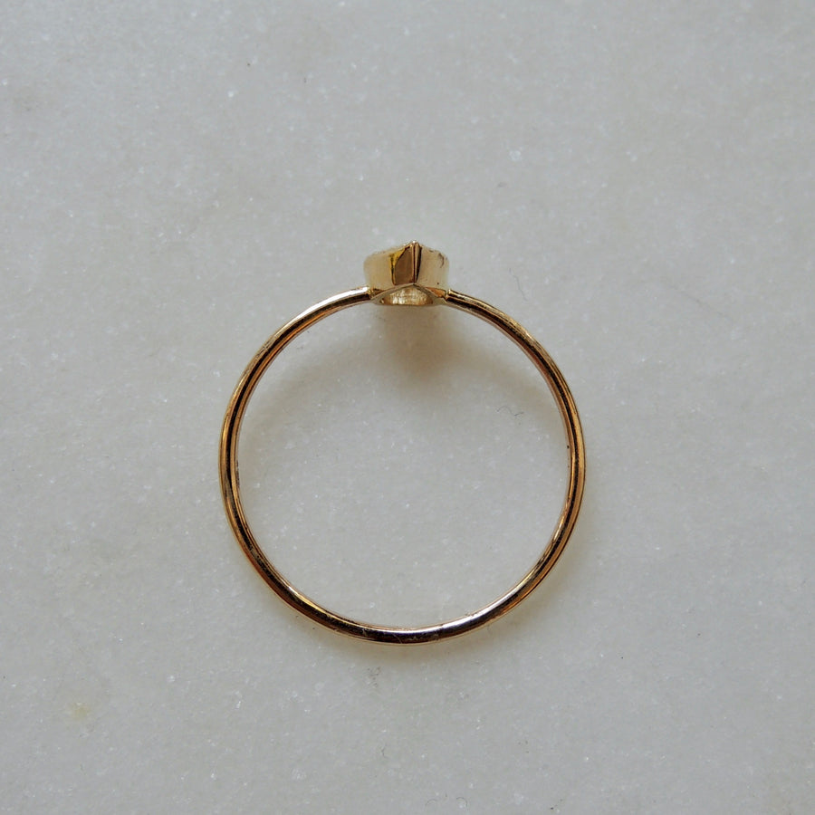 Granulated Set Diamond Ring