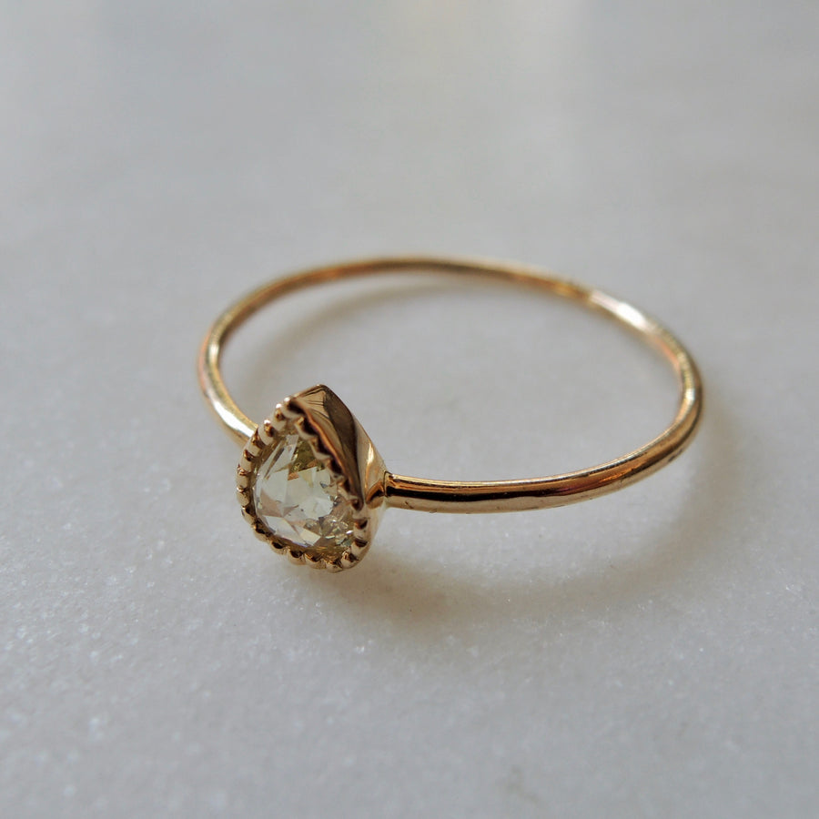 Granulated Set Diamond Ring
