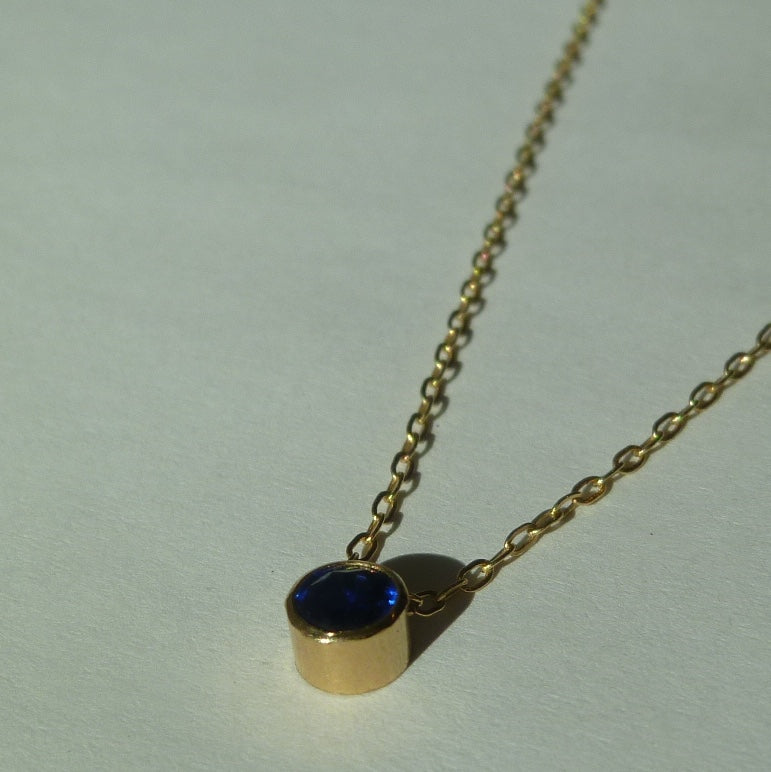 Sapphire Bezel Necklace